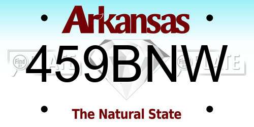 459BNW Arkansas License Plate
