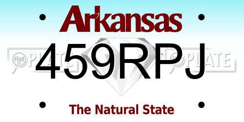 459RPJ Arkansas License Plate