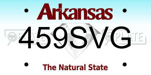 459SVG Arkansas License Plate