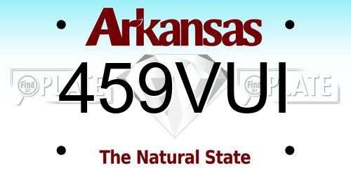 459VUI Arkansas License Plate