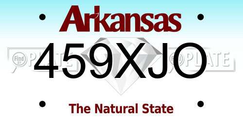 459XJO Arkansas License Plate