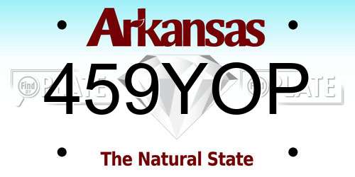 459YOP Arkansas License Plate