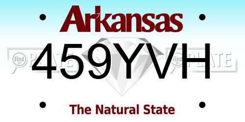 459YVH Arkansas License Plate