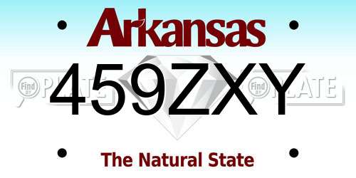 459ZXY Arkansas License Plate