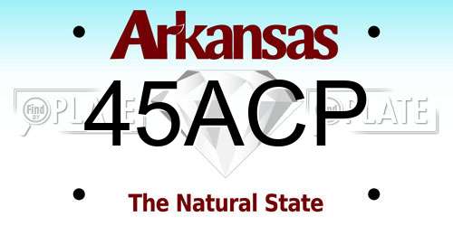 45ACP Arkansas License Plate