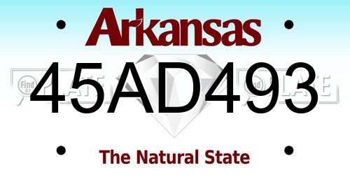 45AD493 Arkansas License Plate