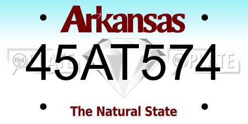 45AT574 Arkansas License Plate