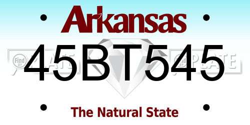 45BT545 Arkansas License Plate