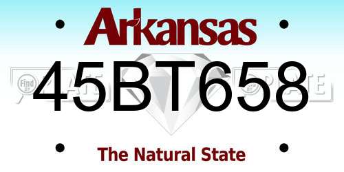 45BT658 Arkansas License Plate