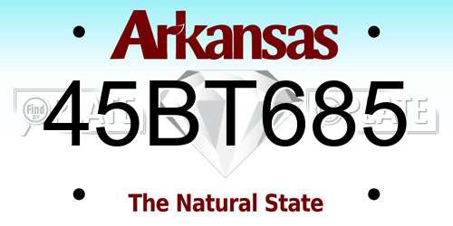45BT685 Arkansas License Plate