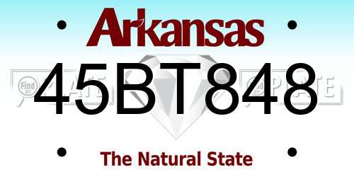 45BT848 Arkansas License Plate