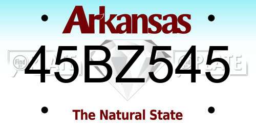 45BZ545 Arkansas License Plate
