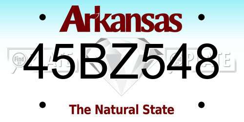 45BZ548 Arkansas License Plate