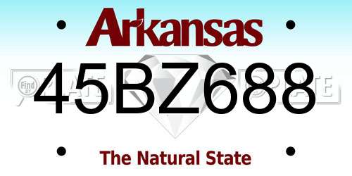 45BZ688 Arkansas License Plate