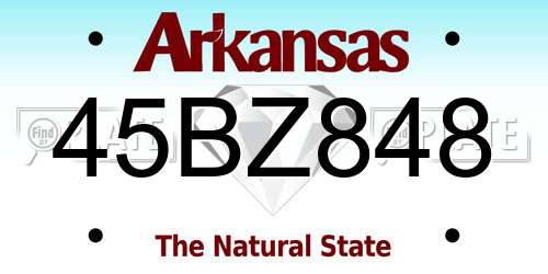 45BZ848 Arkansas License Plate