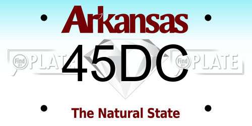 45DC Arkansas License Plate