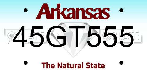 45GT555 Arkansas License Plate