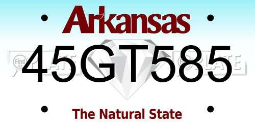 45GT585 Arkansas License Plate