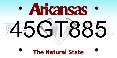 45GT885 Arkansas License Plate