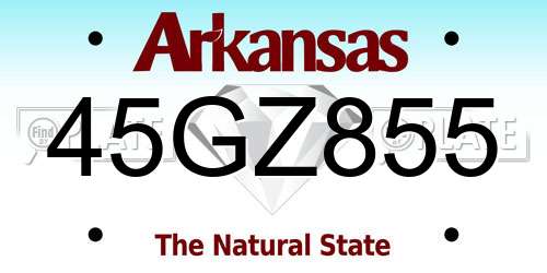 45GZ855 Arkansas License Plate