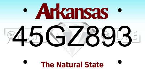 45GZ893 Arkansas License Plate