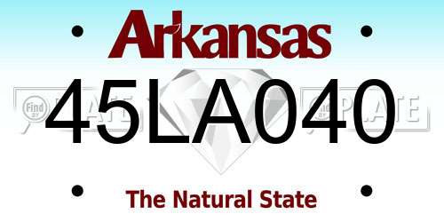 45LA040 Arkansas License Plate