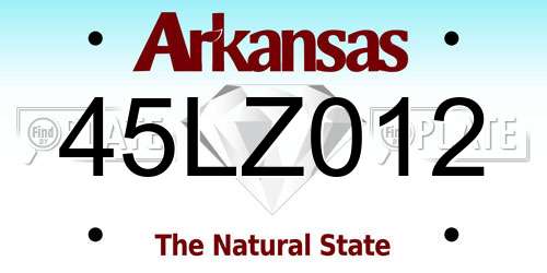 45LZ012 Arkansas License Plate