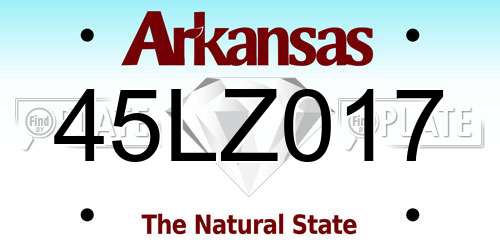 45LZ017 Arkansas License Plate