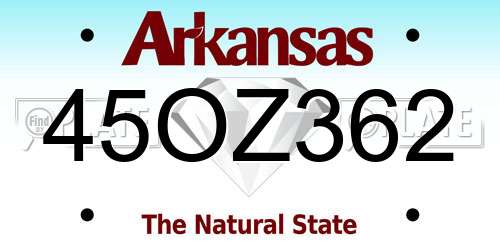 45OZ362 Arkansas License Plate