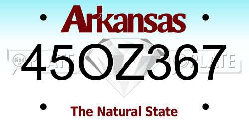 45OZ367 Arkansas License Plate