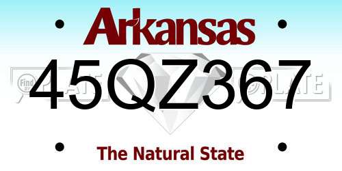 45QZ367 Arkansas License Plate