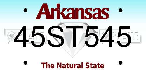 45ST545 Arkansas License Plate