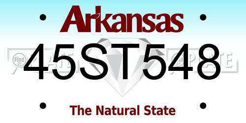 45ST548 Arkansas License Plate