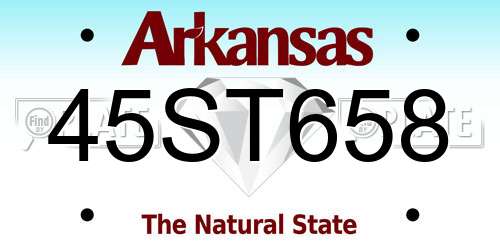 45ST658 Arkansas License Plate