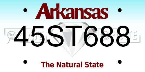 45ST688 Arkansas License Plate