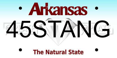 45STANG Arkansas License Plate