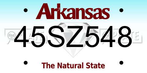 45SZ548 Arkansas License Plate