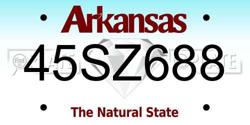 45SZ688 Arkansas License Plate
