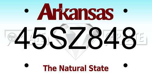 45SZ848 Arkansas License Plate