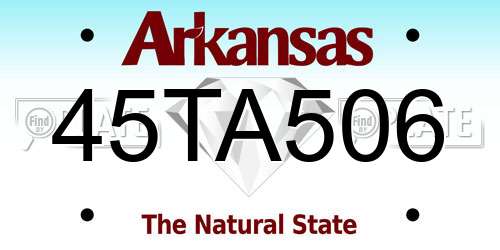 45TA506 Arkansas License Plate