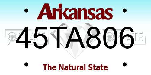 45TA806 Arkansas License Plate