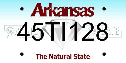 45TI128 Arkansas License Plate