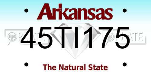 45TI175 Arkansas License Plate