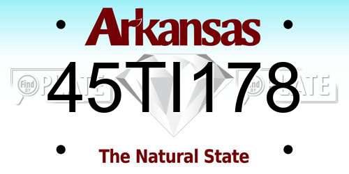 45TI178 Arkansas License Plate