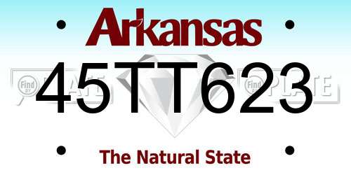 45TT623 Arkansas License Plate