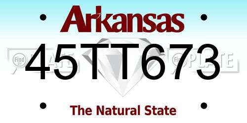 45TT673 Arkansas License Plate