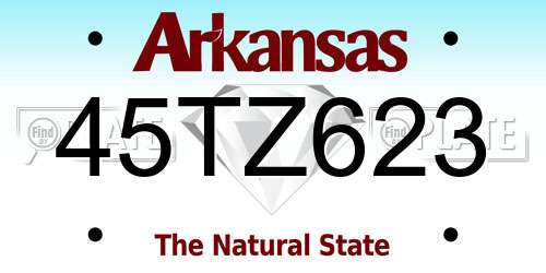 45TZ623 Arkansas License Plate