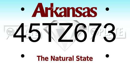 45TZ673 Arkansas License Plate