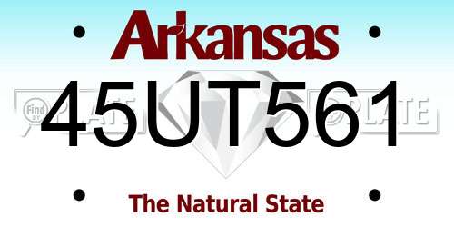 45UT561 Arkansas License Plate