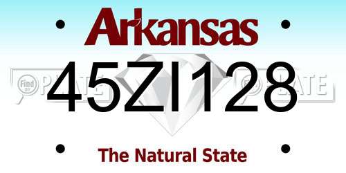 45ZI128 Arkansas License Plate